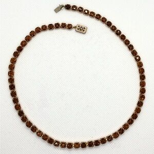 Amber Topaz Rhinestone Necklace